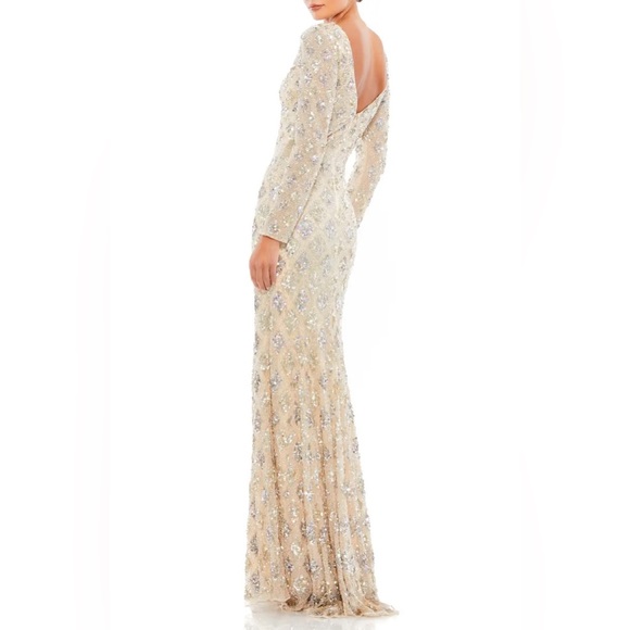 Mac Duggal Long Sleeve Sequin Gown - Picture 2 of 6